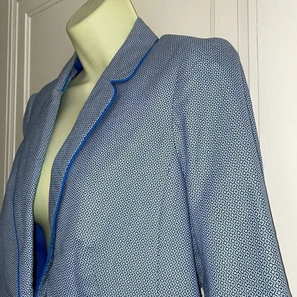 The Limited blue & white‎ blazer/jacket with 3/4 sleeves - Picture 4 of 12